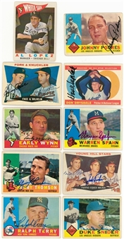 1960 Topps Baseball Partial Set (300+) Including Signed Cards (100+) - Beckett